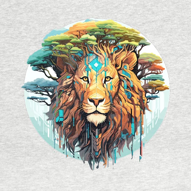 Lion Animal Freedom World Wildlife Wonder Abstract by Cubebox